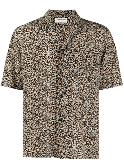 Shop Saint Laurent Leopard Print Holiday Shirt