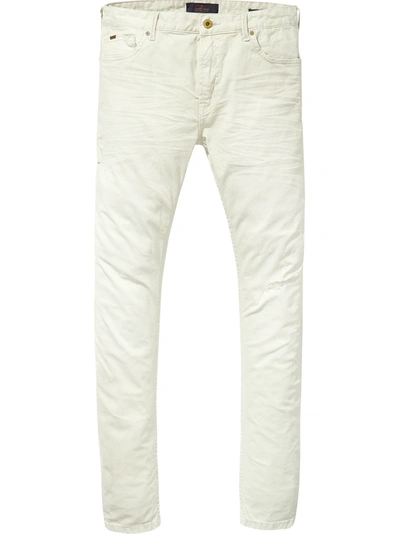 Scotch & Soda Pike - Stretch Twill Jeans Skinny Fit In White | ModeSens