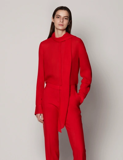 Shop Another Tomorrow Bow Blouse - Sustainable Fashion |  In Fire Red