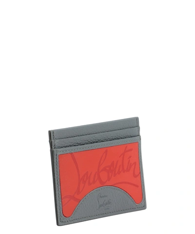 Shop Christian Louboutin "kios" Card Holder In Grey