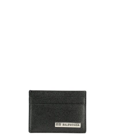 Shop Balenciaga "plate" Card Holder In Black  