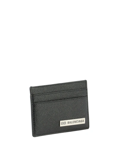 Shop Balenciaga "plate" Card Holder In Black  