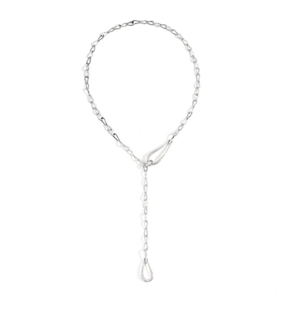 Shop Pomellato White Gold And Diamond Fantina Pendant Necklace