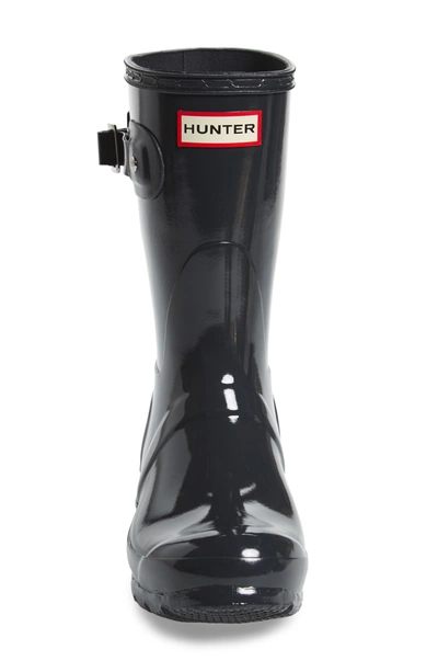 Shop Hunter 'original Short' Gloss Rain Boot In Dark Slate