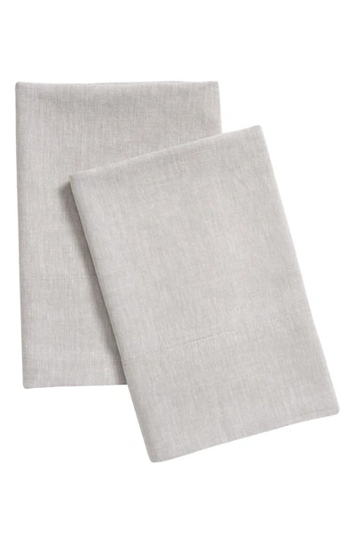 Shop Nordstrom Luxury Lyocell & Linen Set Of 2 Pillowcases In Grey Drizzle