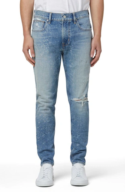 Shop Hudson Zack Ripped Skinny Fit Jeans In Dark Indigo Spray