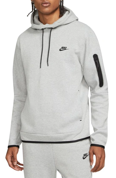 Shop Nike Sportswear Tech Fleece Hoodie In Dark Grey Heather/ Black