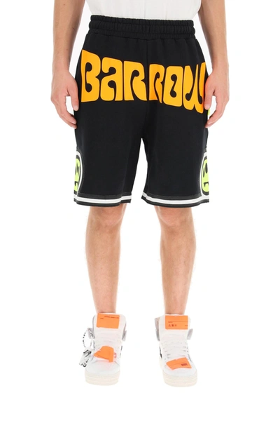 Shop Barrow Logo Printed Bermuda Shorts In Black