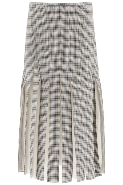 Shop Gabriela Hearst Pleated Midi Skirt In Multi