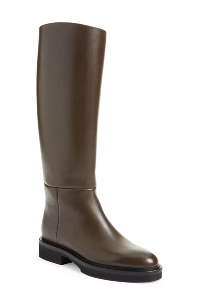 Shop Khaite Derby Riding Boot In Dark Brown