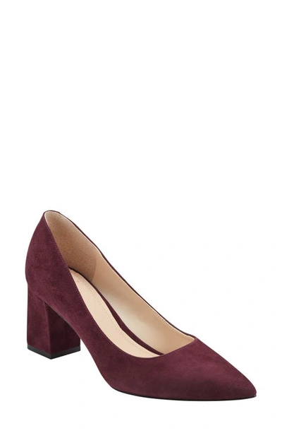 Shop Marc Fisher Ltd Zala Block Heel Pump In Wine Suede 2