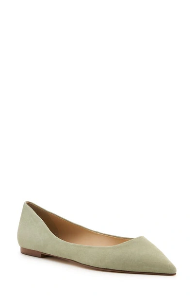 Shop Botkier Annika Pointed Toe Flat In Olive Suede
