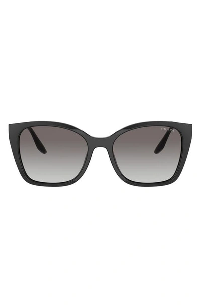 Shop Prada 54mm Gradient Cat Eye Sunglasses In Black