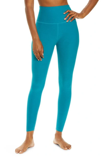 Shop Beyond Yoga Caught In The Midi High Waist Leggings In Bay Blue Heather