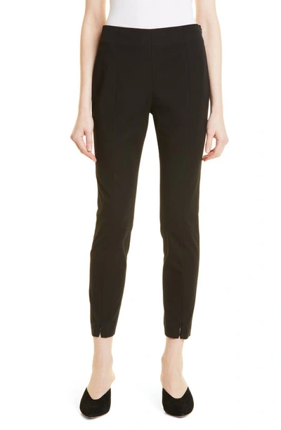 Shop Milly Reagan Stretch Cotton Blend Pants In Black