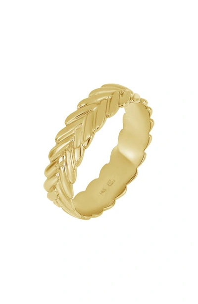 Shop Bony Levy Chevron Band Ring In 14k Yellow Gold
