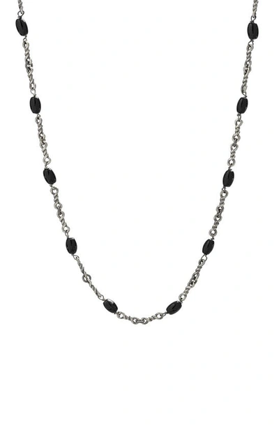 Shop Degs & Sal Black Onyx Twisted Cable Chain Necklace In Silver