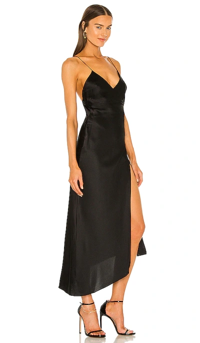 Shop Ser.o.ya Emma Silk Dress In Black