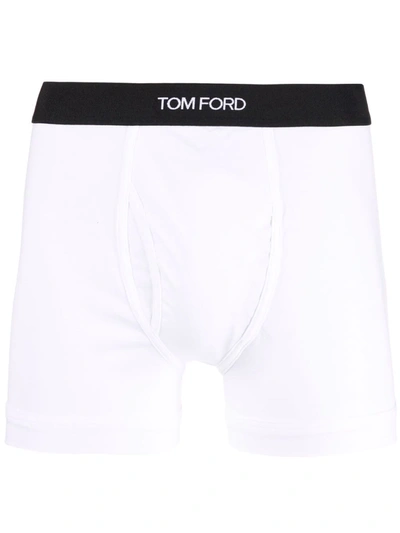 Shop Tom Ford Logo-waistband Boxer Briefs In White