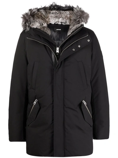 Shop Mackage Faux-fur Hood Padded Parka In Black