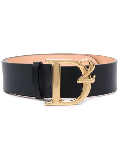 Shop Dsquared2 D2 Leather Belt In Black