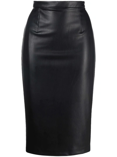 Shop Styland Faux-leather Pencil Skirt In Black