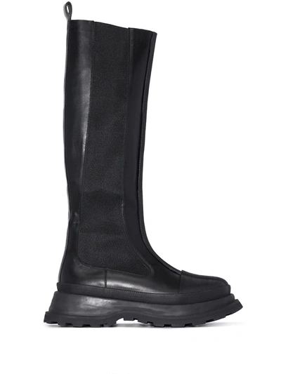 Shop Jil Sander Knee-length Chelsea Boots In Black