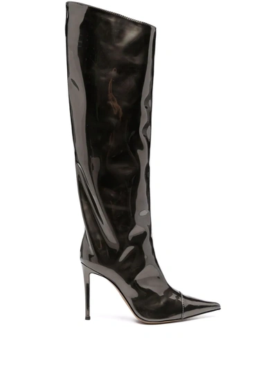Shop Alexandre Vauthier Knee-high Stiletto Boots In Green