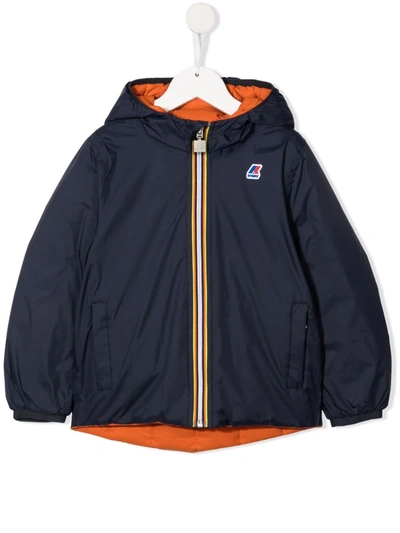 Shop K-way Padded Reversible Down Jacket In Orange