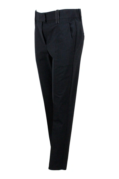 Shop Brunello Cucinelli Trousers Anthracite In Grey