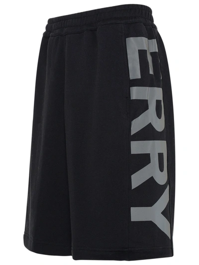 Shop Burberry Black Cotton Murray Shorts