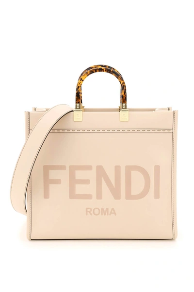 Shop Fendi Sunshine Medium Tote Bag In Pink