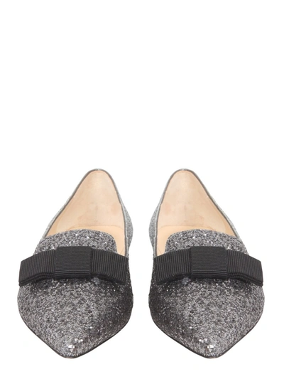 Shop Jimmy Choo Gala Ballerinas In Charcoal