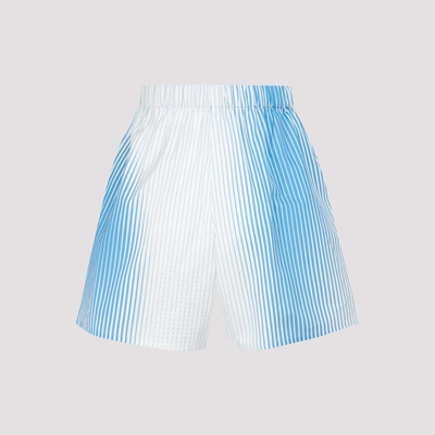 Shop Prada Popeline Digital Stripe Shorts In White