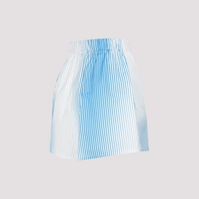 Shop Prada Popeline Digital Stripe Shorts In White