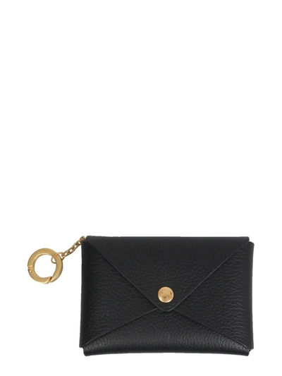 Shop Il Bisonte Titania Leather Envelope Card Holder Unisex In Black