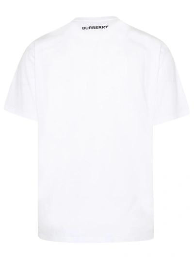 Shop Burberry White Cotton Jersey Tucson T-shirt