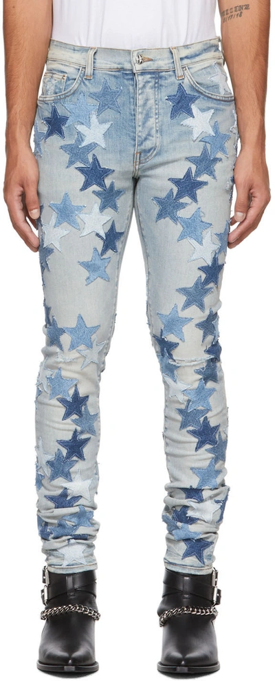 Amiri Blue Chemist Edition Stars Jeans In Clay Indigo | ModeSens