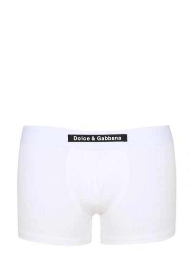 Shop Dolce & Gabbana Cotton Boxers In Bianco