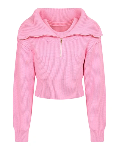 Shop Jacquemus High Neck Sweater In Pink