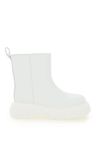 Shop Gia Borghini Marte Leather Boots In White (white)