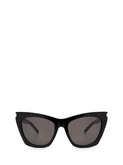 Shop Saint Laurent Sl 214 Black Sunglasses