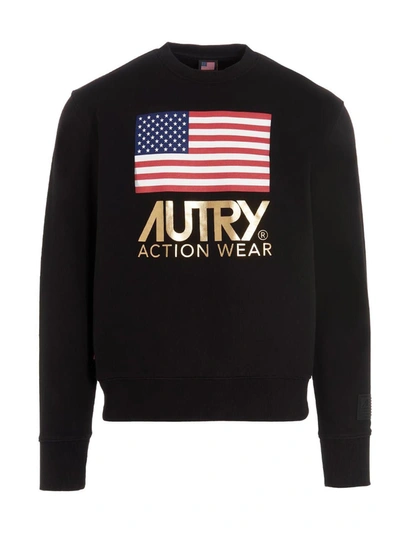 Shop Autry Gold Club Sweatshirt In Black