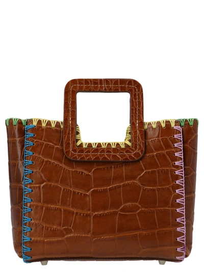 Shop Staud Shirley Crochet Edge Bag Mini Bag In Brown