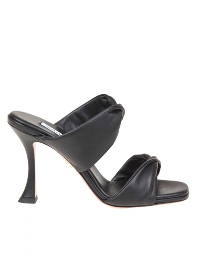 Shop Aquazzura Twist 95 Sandal In Soft Leather In Black