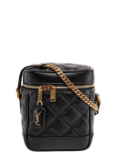 Shop Saint Laurent Vanity 80s Shoulder Bag In Black