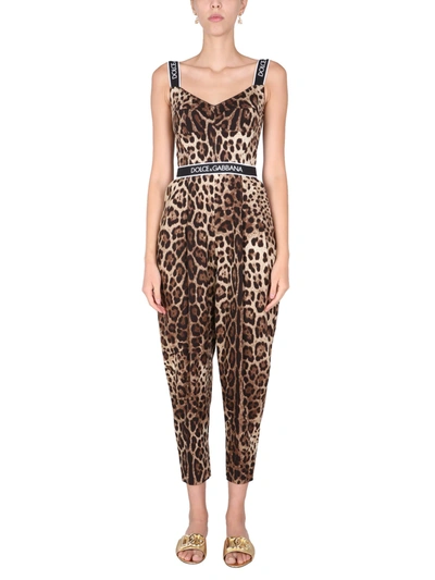 Shop Dolce & Gabbana Charmeuse Suit In Animalier