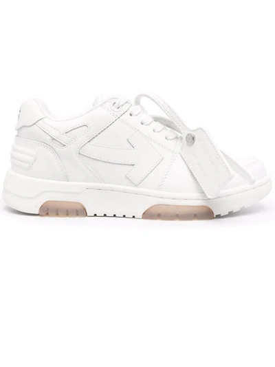 Shop Off-white White Leather Out Of Office Sneakers In Bianco