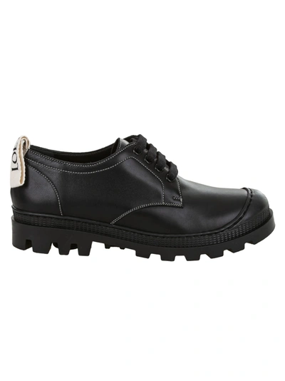Shop Loewe Lace Up Derby Shoes In Black