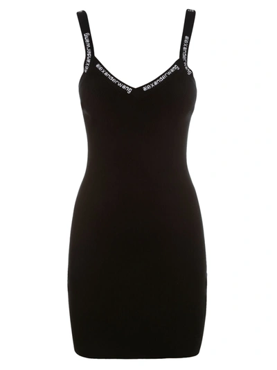 Shop Alexander Wang T Ribbed Bodycon Cami Dress In Black/white